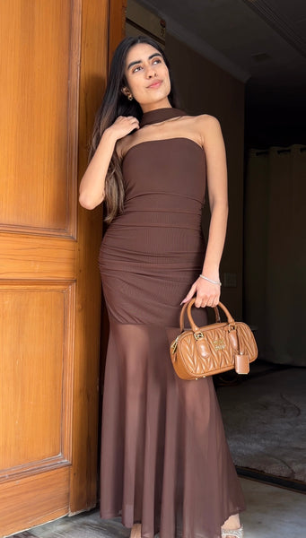 Mocha Long Dress
