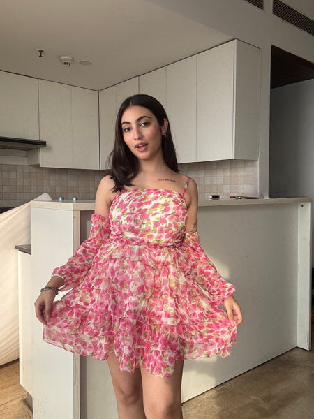 Peony Puff Flare Dress